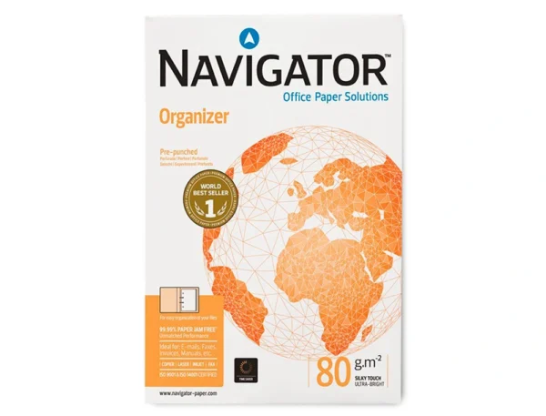 Papel fotocopia navigator din a4 80 gr 2 furos papel multiusos tinteiros e laser embalagem de 500 folhas.