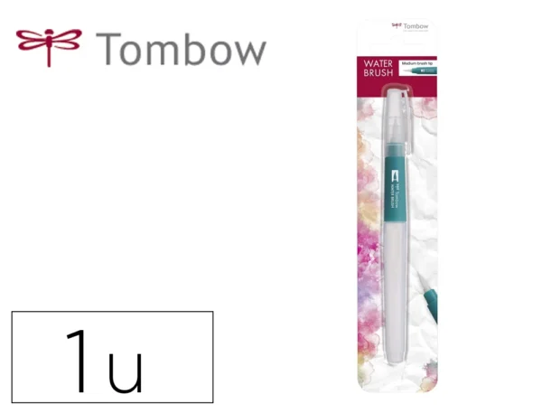 Pincel Tombow water brush com deposito recarregável ponta media blister de 1 unidade