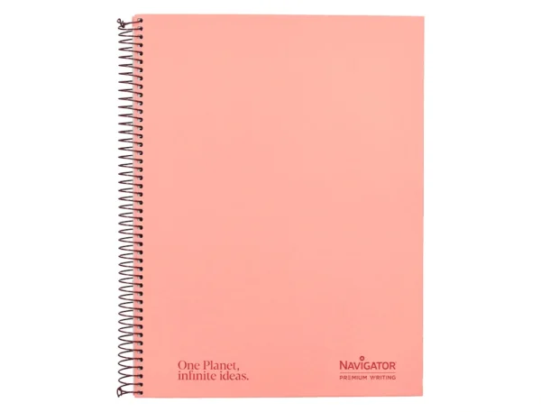 Caderno espiral navigator a4 micro capa forrada 120 f 80 gr pautado 5 bandas 4 furos cor rosa