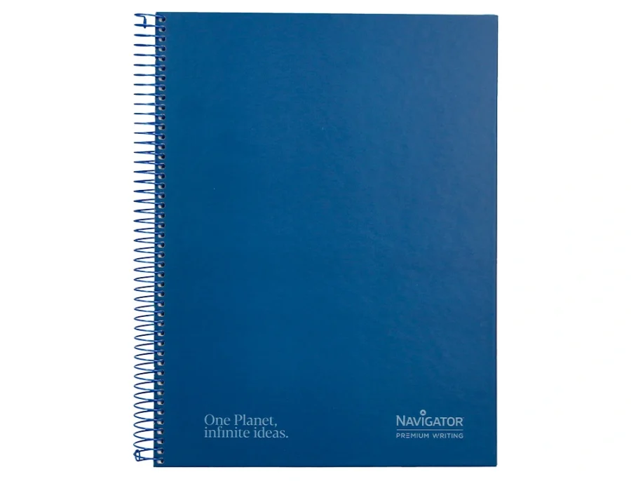 Caderno Espiral Navigator A4 Capa Dura Quadriculado Azul Marinho