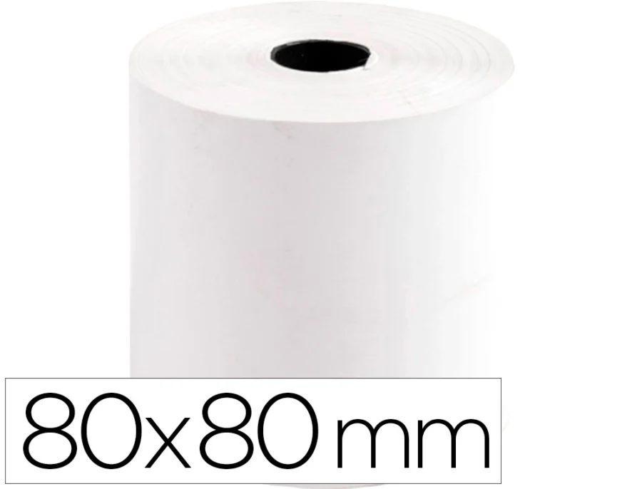 Rolo térmico para impressora Q-connect 80 mm largura x 80 mm diâmetro sem bisfenol em papel de 70 gr