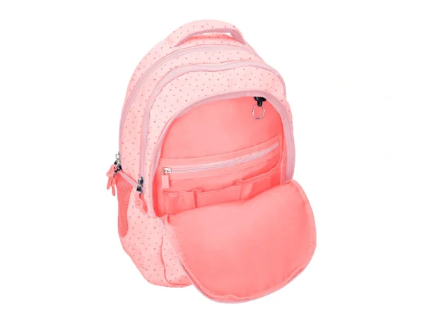 Mochila escolar Liderpapel multibolso desenho rosa 450x145x300 mma