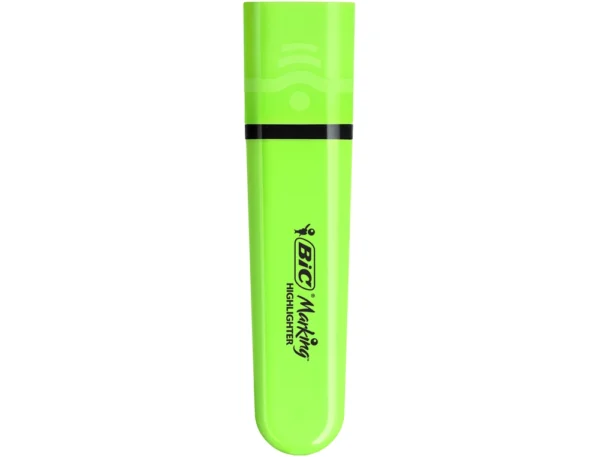 Marcador fluorescente bic flat verde neon caixa de 12 unidades.