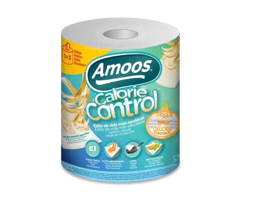 Papel de cozinha Amoos calorie control 3 folhas 58 gr