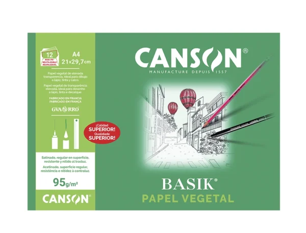 Papel vegetal 90 din a4 90-95 gr.