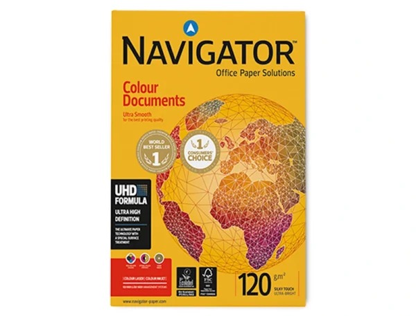 Papel fotocopia navigator din a4 120 gr embalagem de 250 folhas