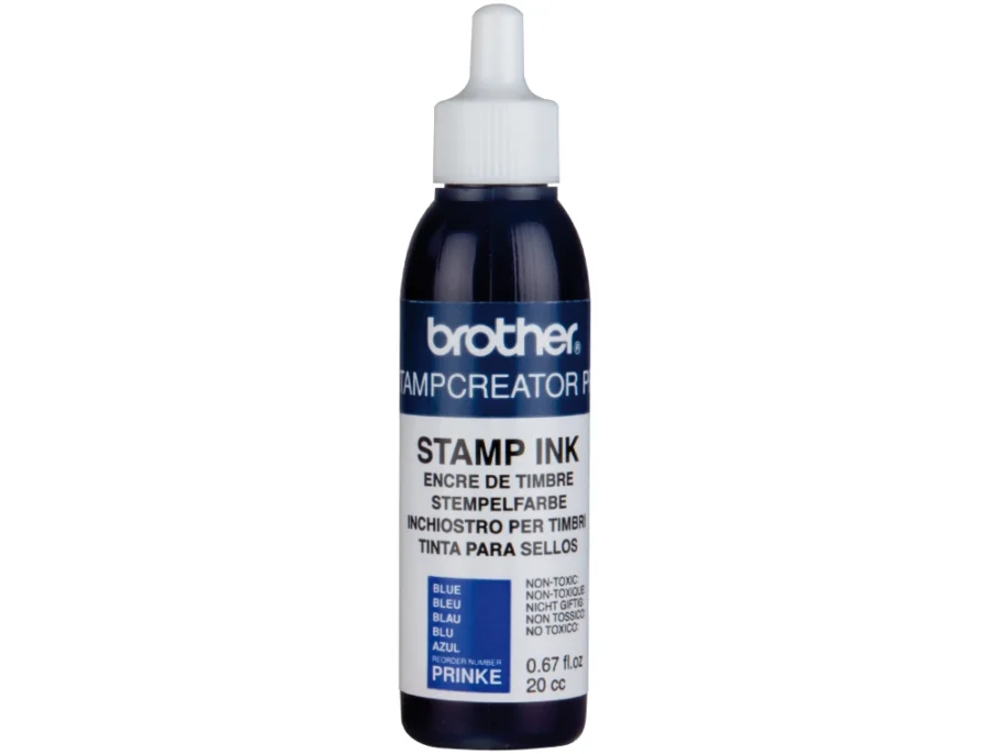 Recarga de tinta Brother pr-ink-e cor azul para carimbos automáticos 20 cc.