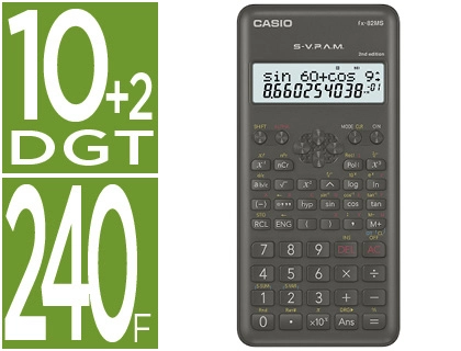 Calculadora Casio fx-82msii cientifica 240 funções visor duplo