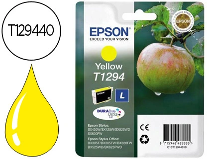 Tinteiro Epson stylus t1294 amarelo sx420w / 425w / office bx305f / bx320f alta capacidade