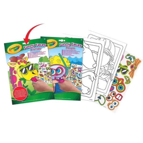 Crayola - Folhas de Colorir Funny Faces + stickers