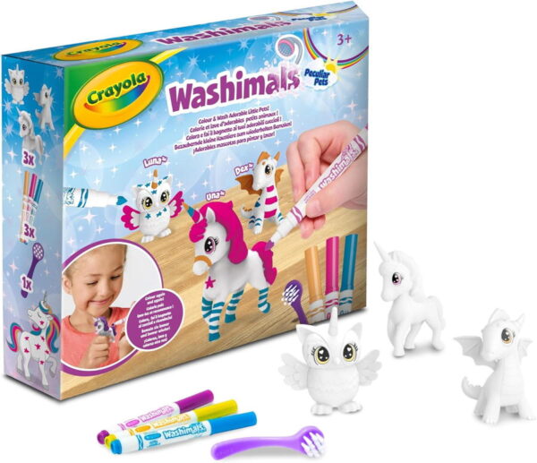 Crayola - Washimals Pets 3x (Mocho + Dragão + Unicórnio)