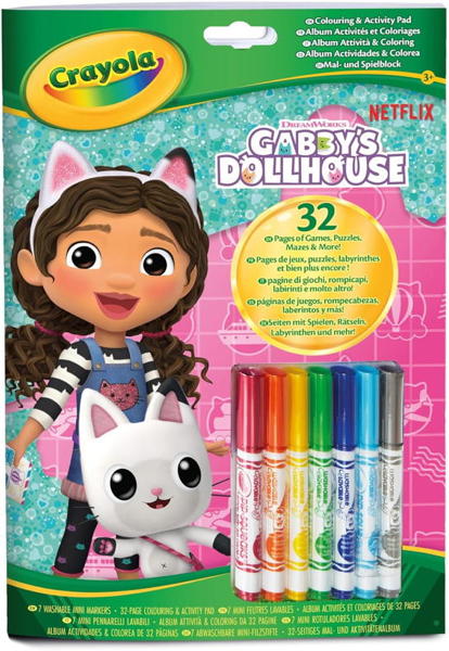 Crayola - Folhas de Colorir Gabby's Dollhouse + marcadores