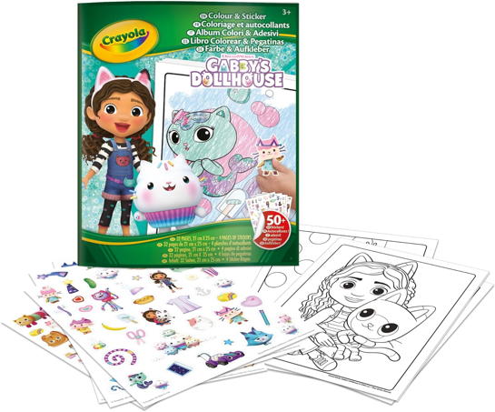 Crayola - Folhas de Colorir Gabby's Dollhouse + stickers