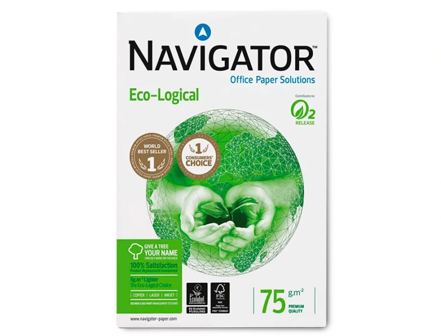 Papel fotocopia navigator din a4 75 gr embalagem de 500 folhas.