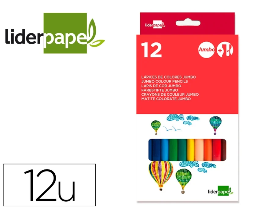 Lápis de cor jumbo Liderpapel 12 unidades