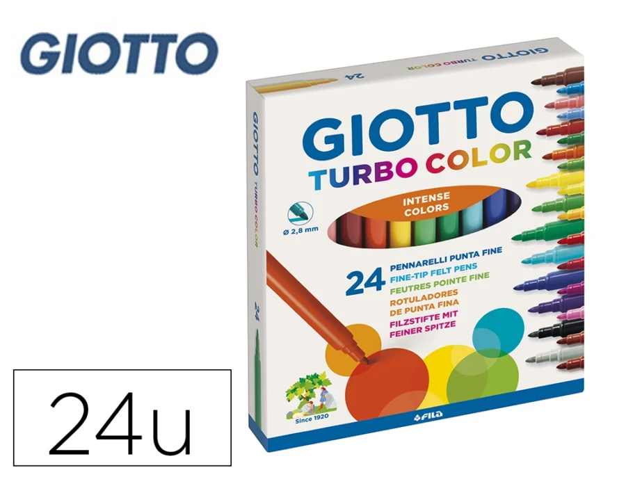 Marcador escolar turbo color Giotto 24 unidades