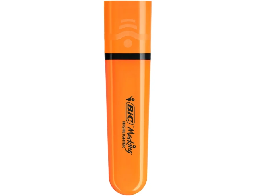 Marcador fluorescente Bic flat laranja neon caixa de 12 unidades