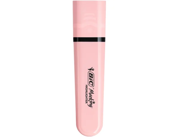 Marcador fluorescente Bic flat rosa pastel caixa de 12 unidades