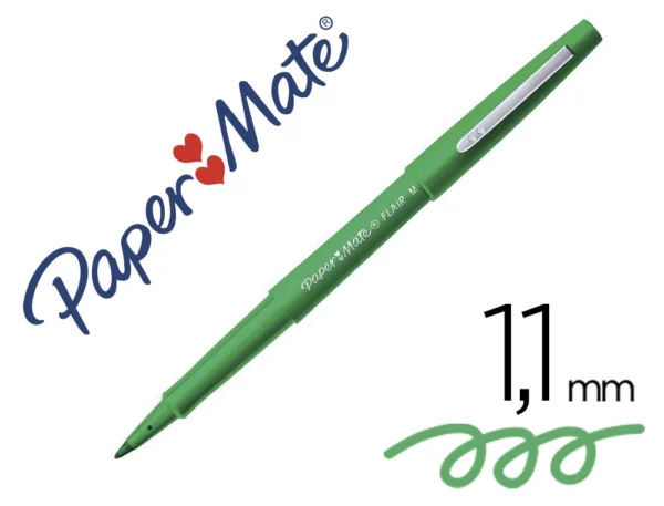 Marcador Paper Mate flair original ponta fibra verde