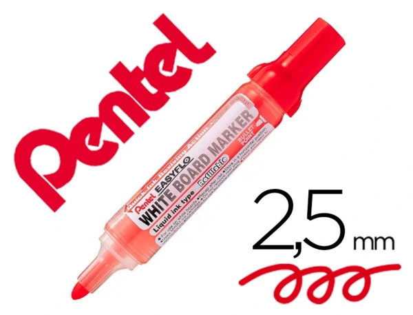 Marcador Pentel para quadro branco easyflo recarregável cor vermelho