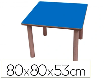 Mesa madeira Mobetuc t2 quadrada com tampa laminada faia 80x80 cm