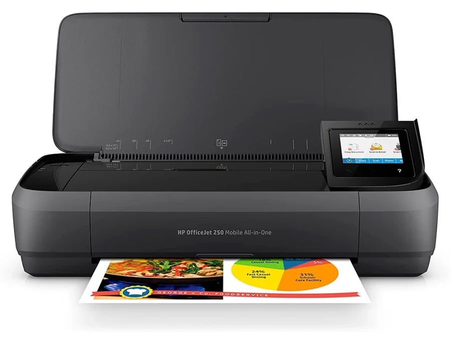 Multifunções portátil HP officejet 250 wifi 4800x1200 tinta 10 ppm preto 7 cor ppm scanner copiadora impressora