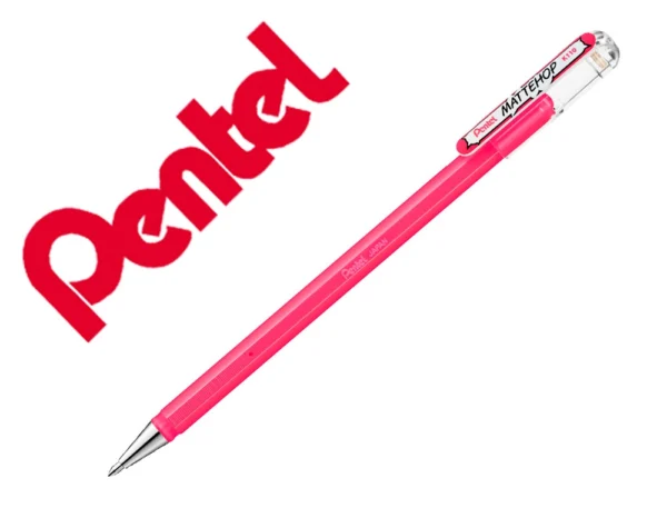 Roller gel Pentel k110 mattehop cor rosa ponta de 1 mm