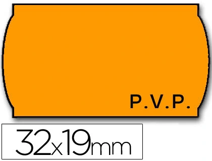 Rolo de etiquetas adesivas Meto onduladas 32 x 19 mm pvp- laranja fluorescente rolo 1000