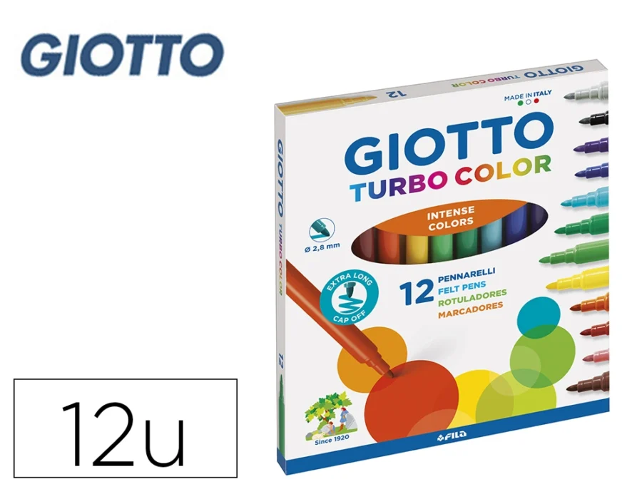 Marcador escolar turbo color Giotto 12 unidades