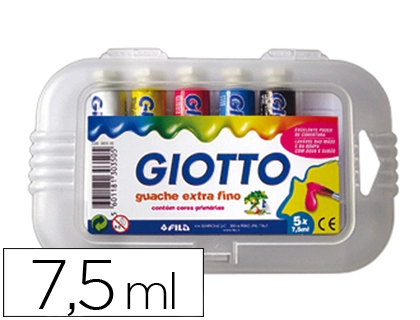 Guache escolar Giotto 7,5 ml 5 cores sortidas