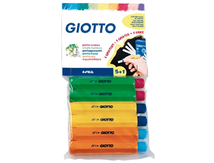 Porta giz plástico Giotto blister de 5 + 1 de oferta