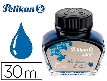 Tinta pelikan 4001 , 30 ml preto/azul